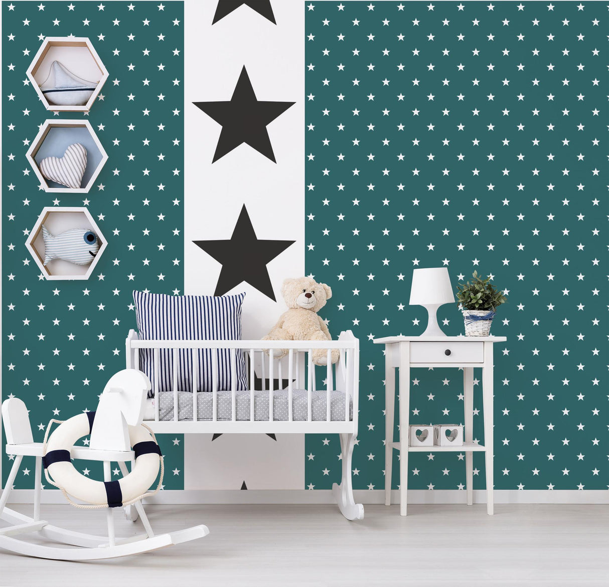 Galerie Deauville Star Green Wallpaper