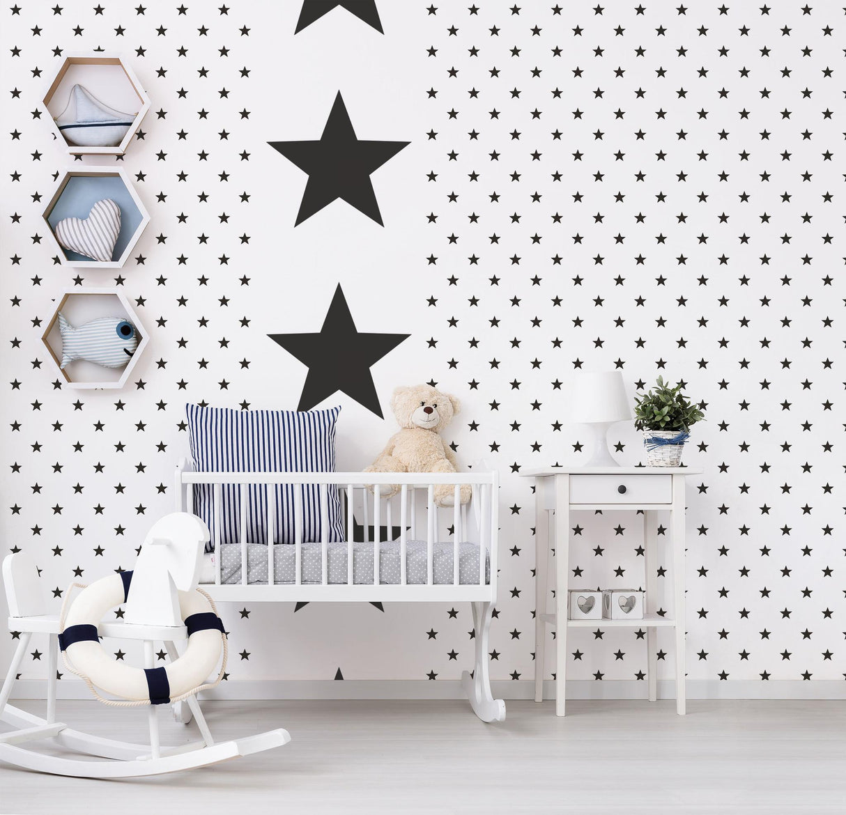 Galerie Deauville Star Black Wallpaper
