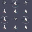 Galerie Deauville Boat Motif Blue Wallpaper