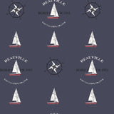 Galerie Deauville Boat Motif Blue Wallpaper