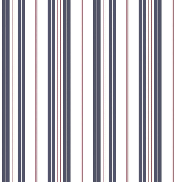 Galerie Two Colour Stripe Blue Wallpaper