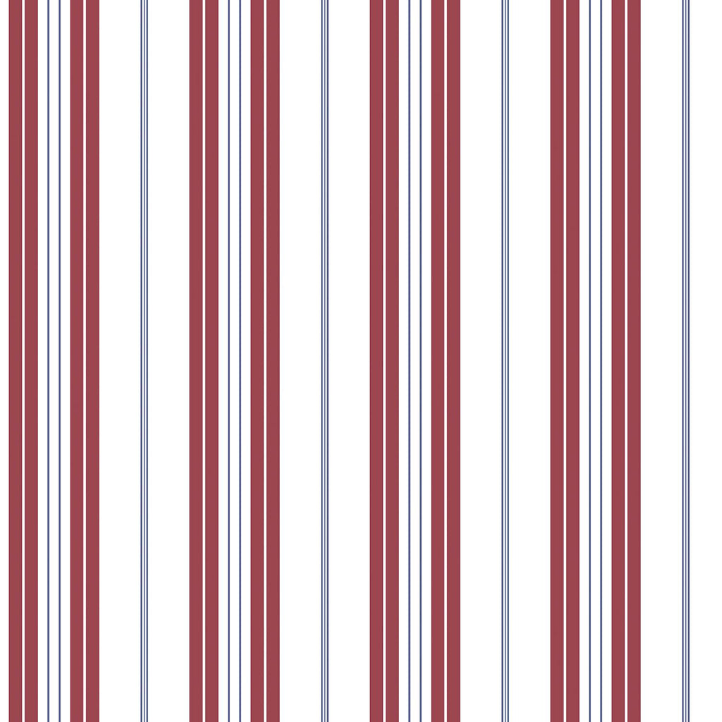 Galerie Two Colour Stripe Red Wallpaper