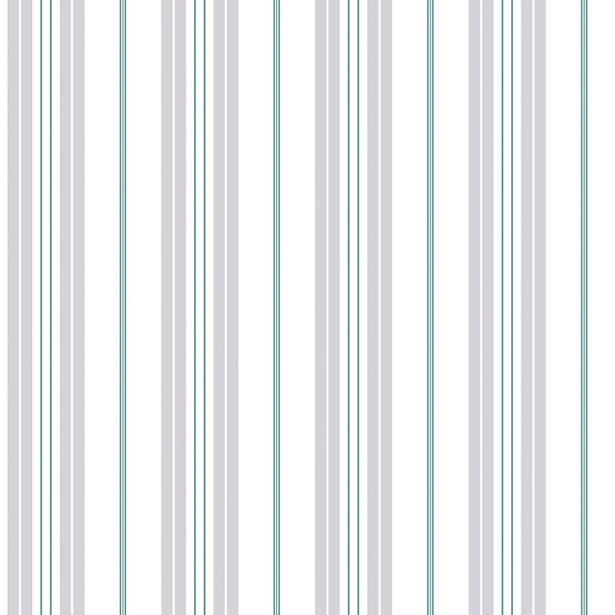 Galerie Two Colour Stripe Silver Grey Wallpaper