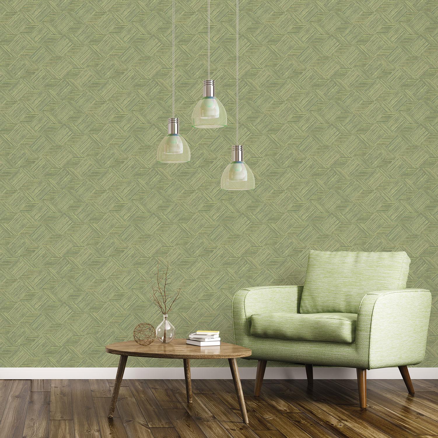 Galerie Grassy Tile Green Wallpaper – DecoratorsBest