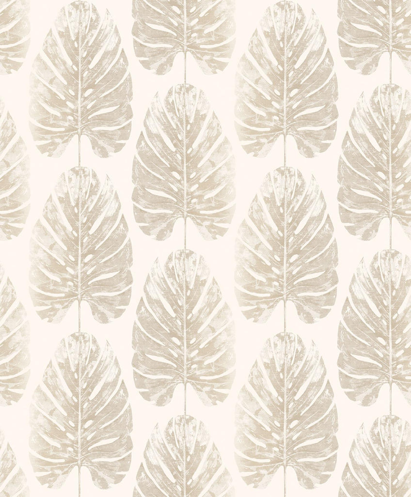 Galerie Leaf Stripe Beige Wallpaper