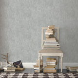 Galerie Distressed Wall Silver Grey Wallpaper
