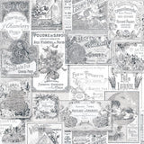 Galerie Perfume Labels Silver Grey Wallpaper