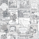 Galerie Perfume Labels Silver Grey Wallpaper