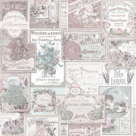 Galerie Perfume Labels Pink Wallpaper