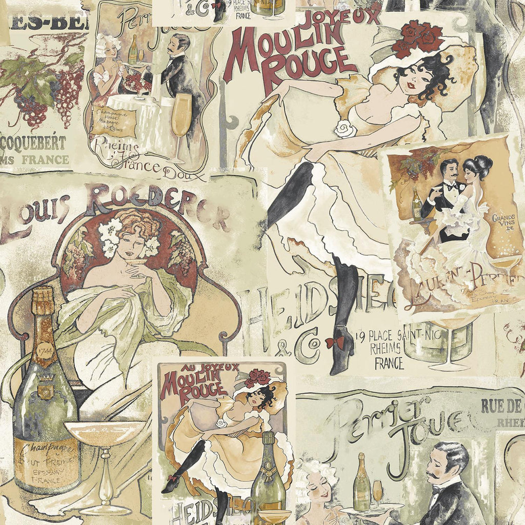 Galerie Champagne Posters Beige Wallpaper