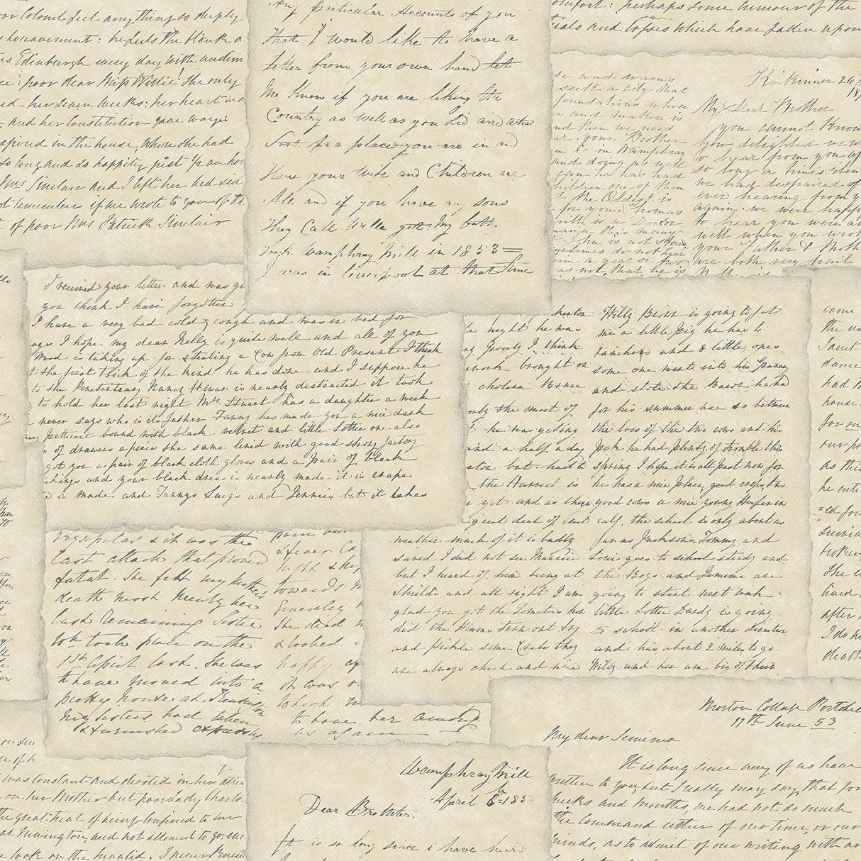Galerie Family Letters Beige Wallpaper
