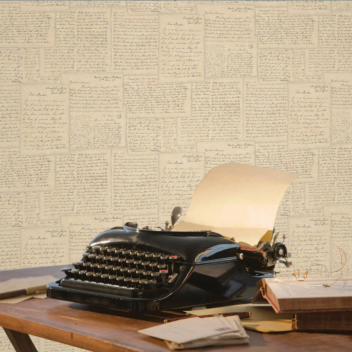 Galerie Family Letters Beige Wallpaper