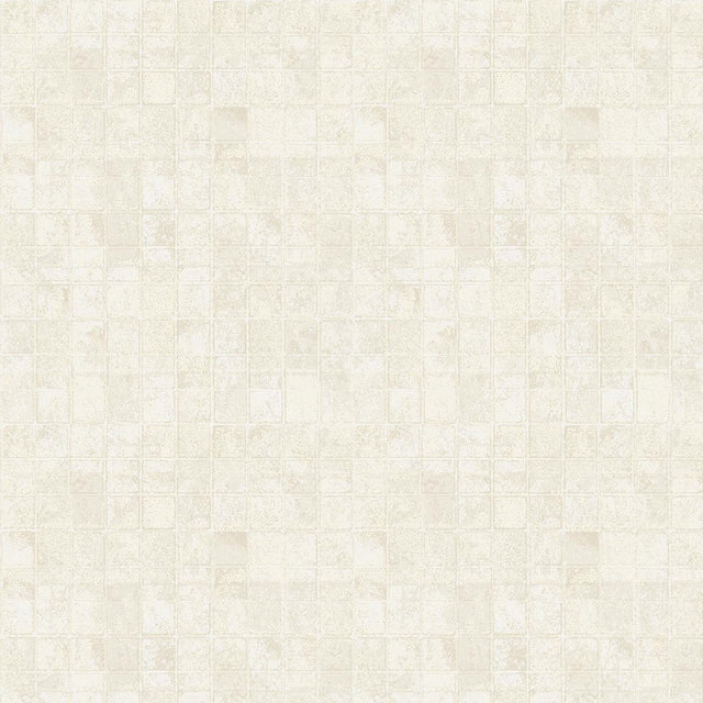 Galerie Metallic Tile Cream Wallpaper