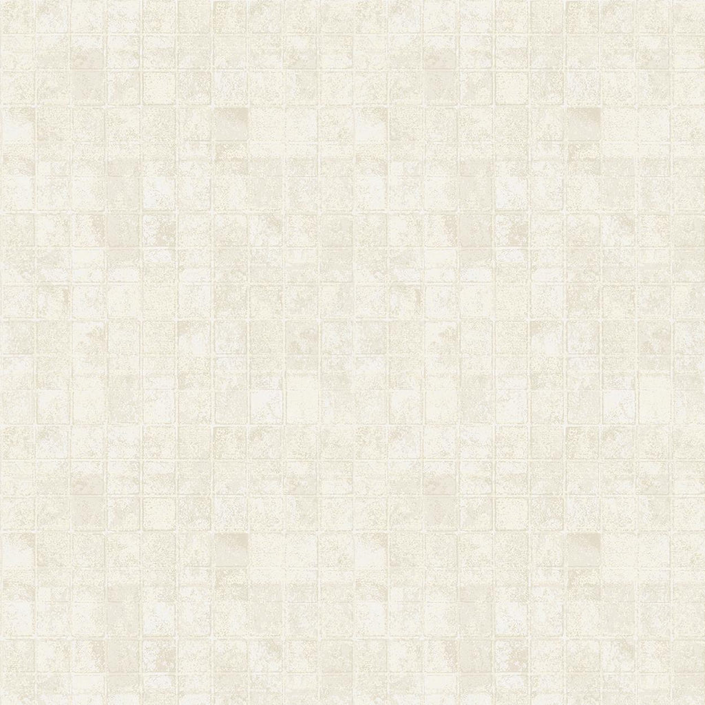 Galerie Metallic Tile Cream Wallpaper