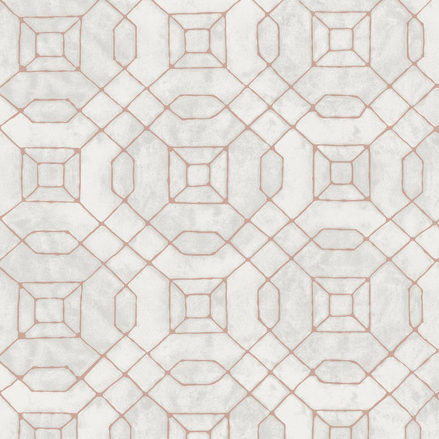 Galerie Metallic Geometric Silver Grey Wallpaper