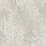 Galerie Modern Metallic Damask Silver Grey Wallpaper