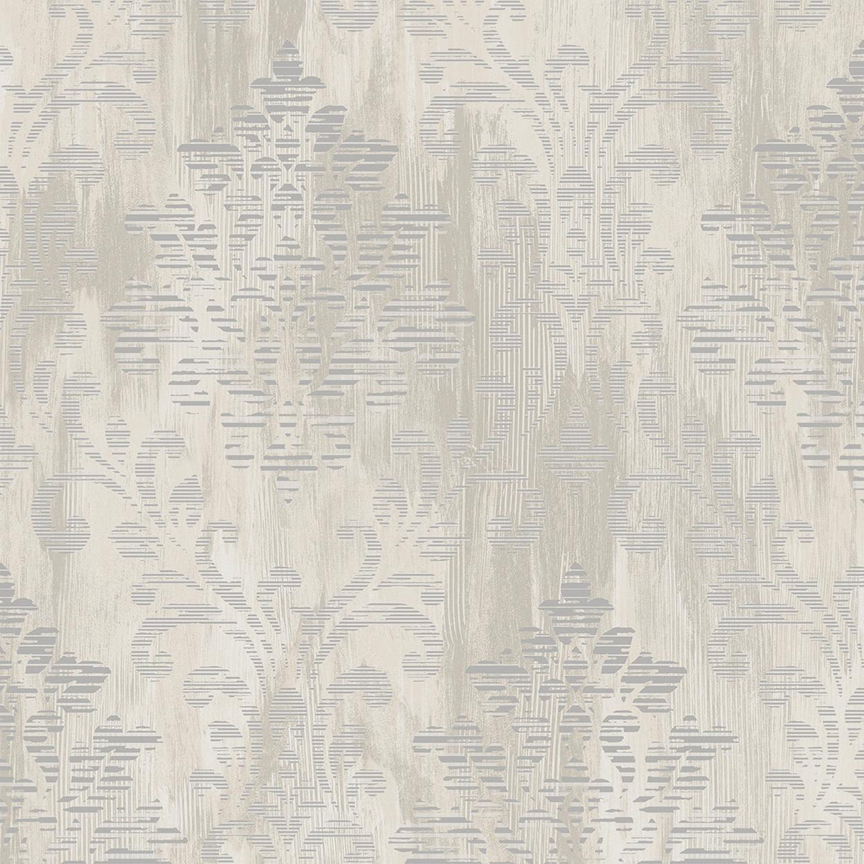 Galerie Modern Metallic Damask Silver Grey Wallpaper