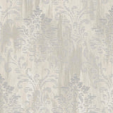 Galerie Modern Metallic Damask Silver Grey Wallpaper