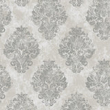 Galerie Metallic Damask Silver Grey Wallpaper