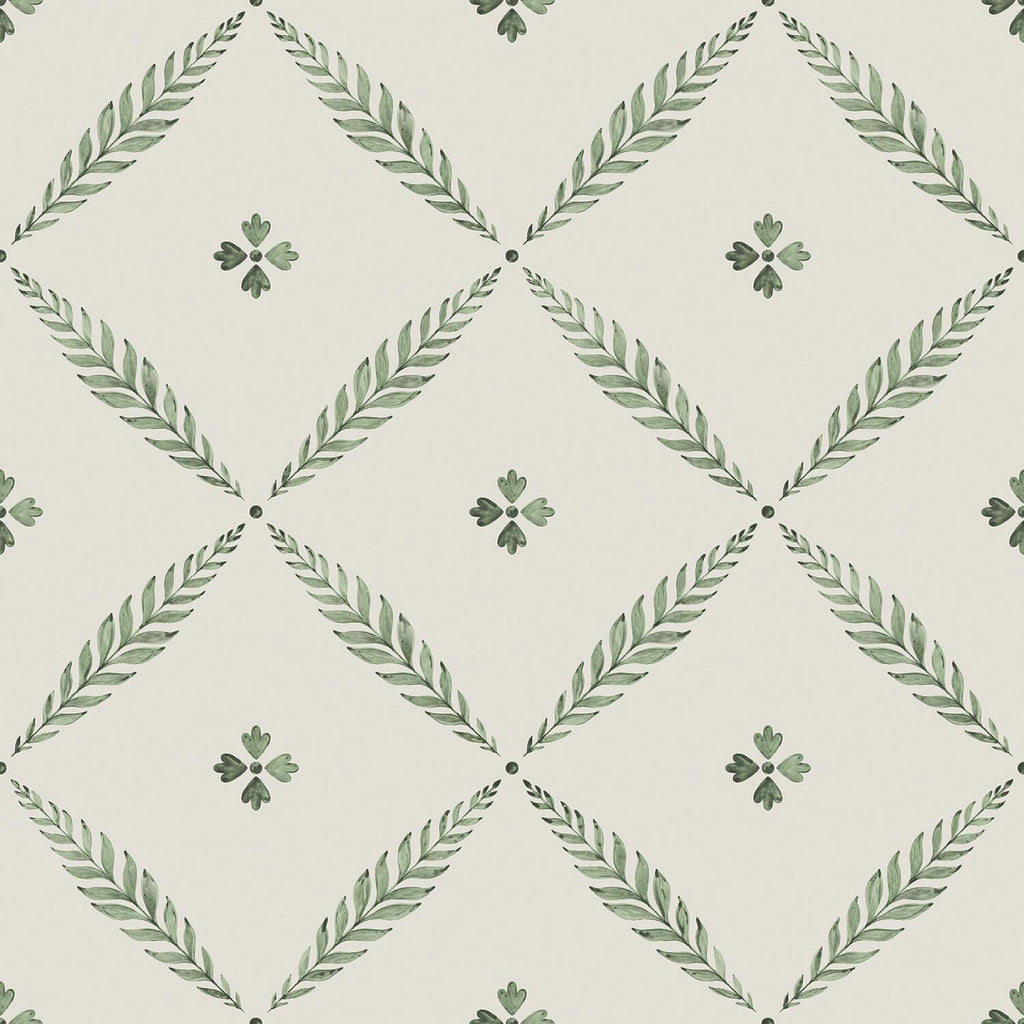 Galerie Leaf Trellis Green Wallpaper