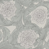 Galerie Big Bloom Silver Grey Wallpaper