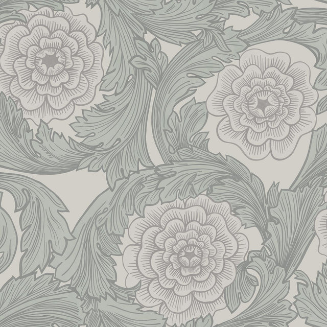 Galerie Big Bloom Silver Grey Wallpaper