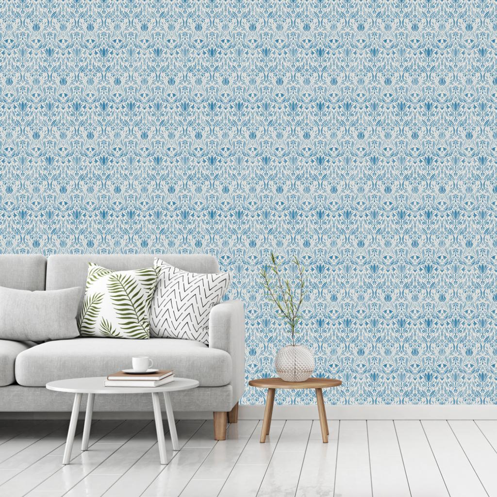 Galerie Floral Collage Blue Wallpaper
