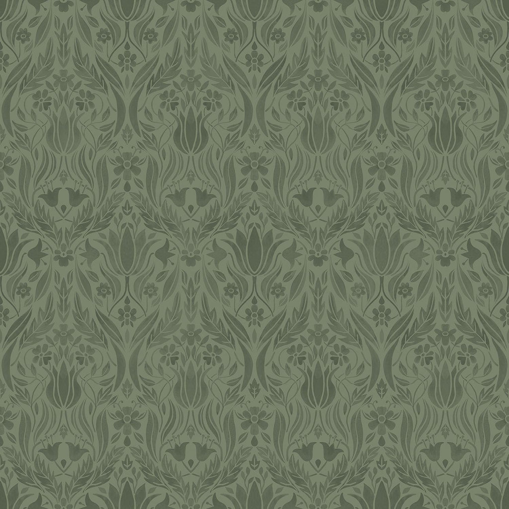 Galerie Floral Collage Green Wallpaper
