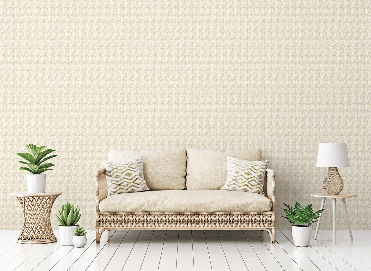 Galerie Block Print Beige Wallpaper