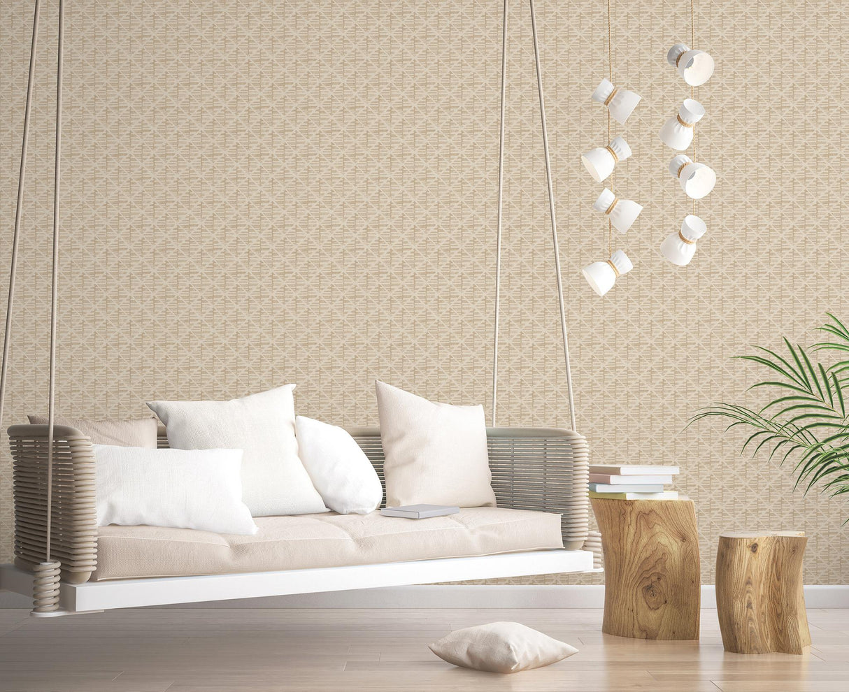 Galerie Block Print Bronze Brown Wallpaper