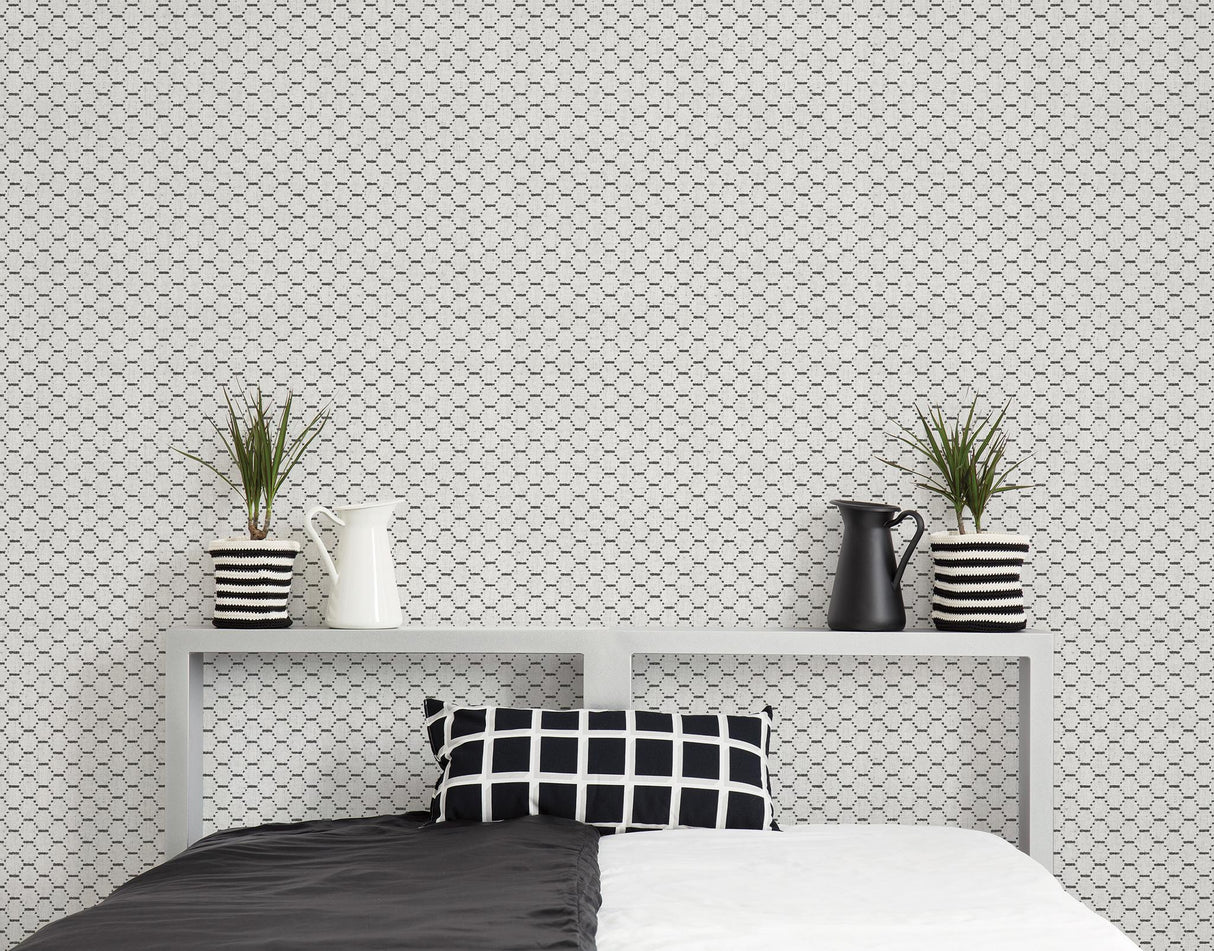 Galerie Boho Beehive Silver Grey Wallpaper