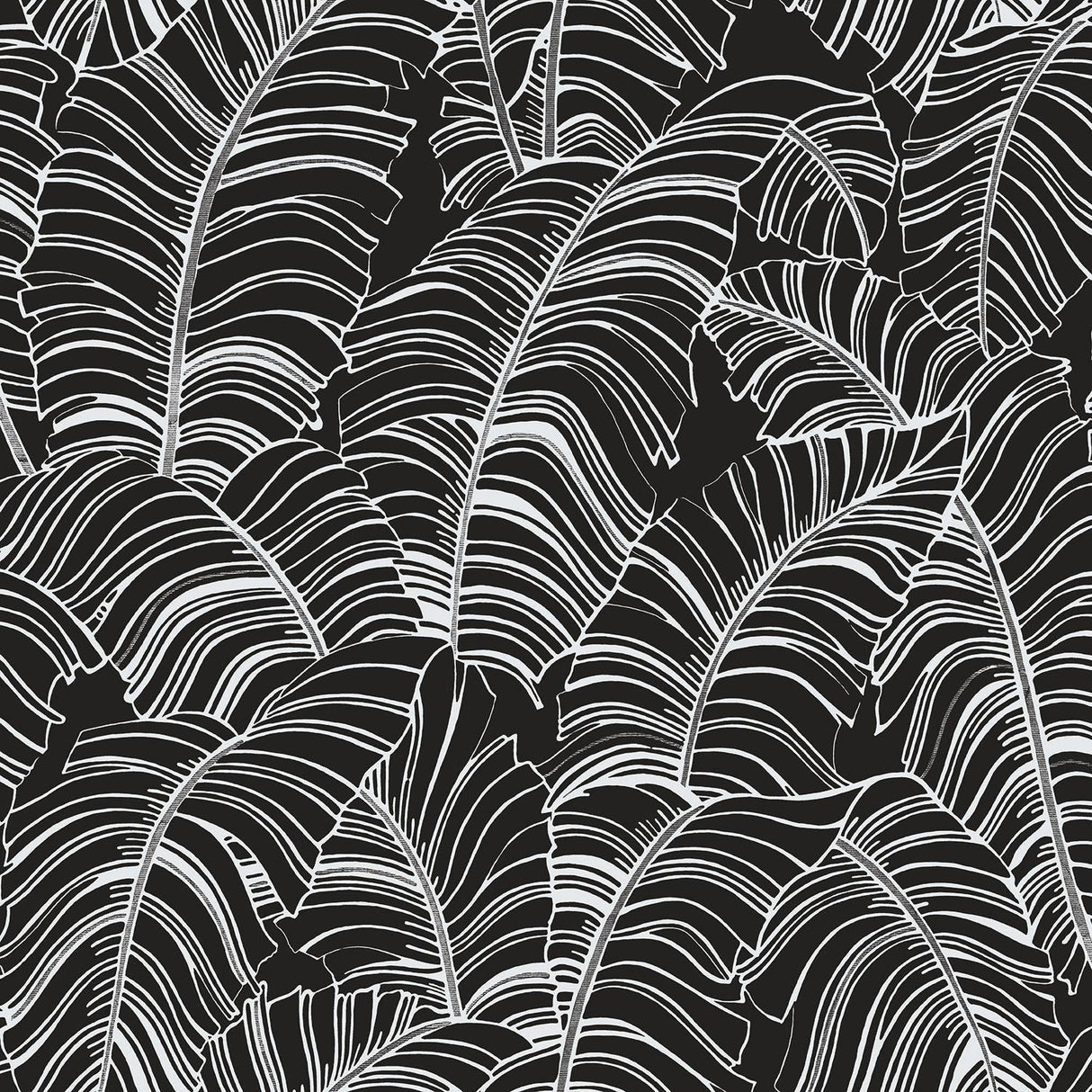 Galerie Broadleaf Black Wallpaper