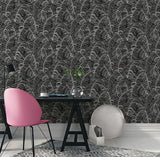 Galerie Broadleaf Black Wallpaper
