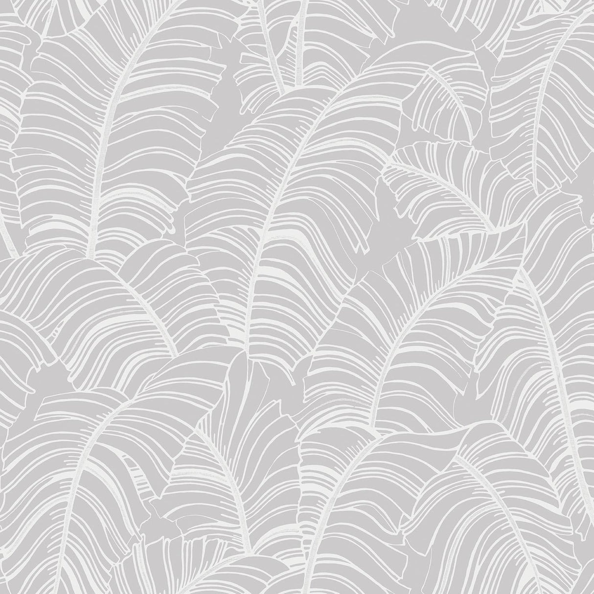 Galerie Broadleaf Silver Grey Wallpaper