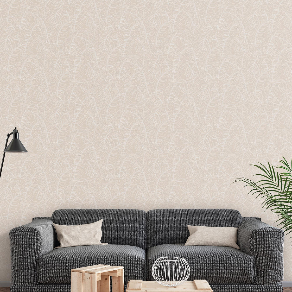 Galerie Broadleaf Beige Wallpaper