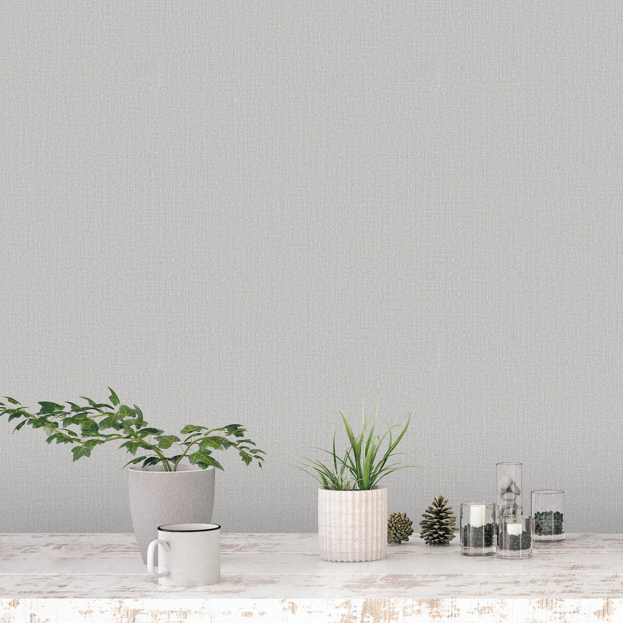 Galerie Hop Sack Silver Grey Wallpaper