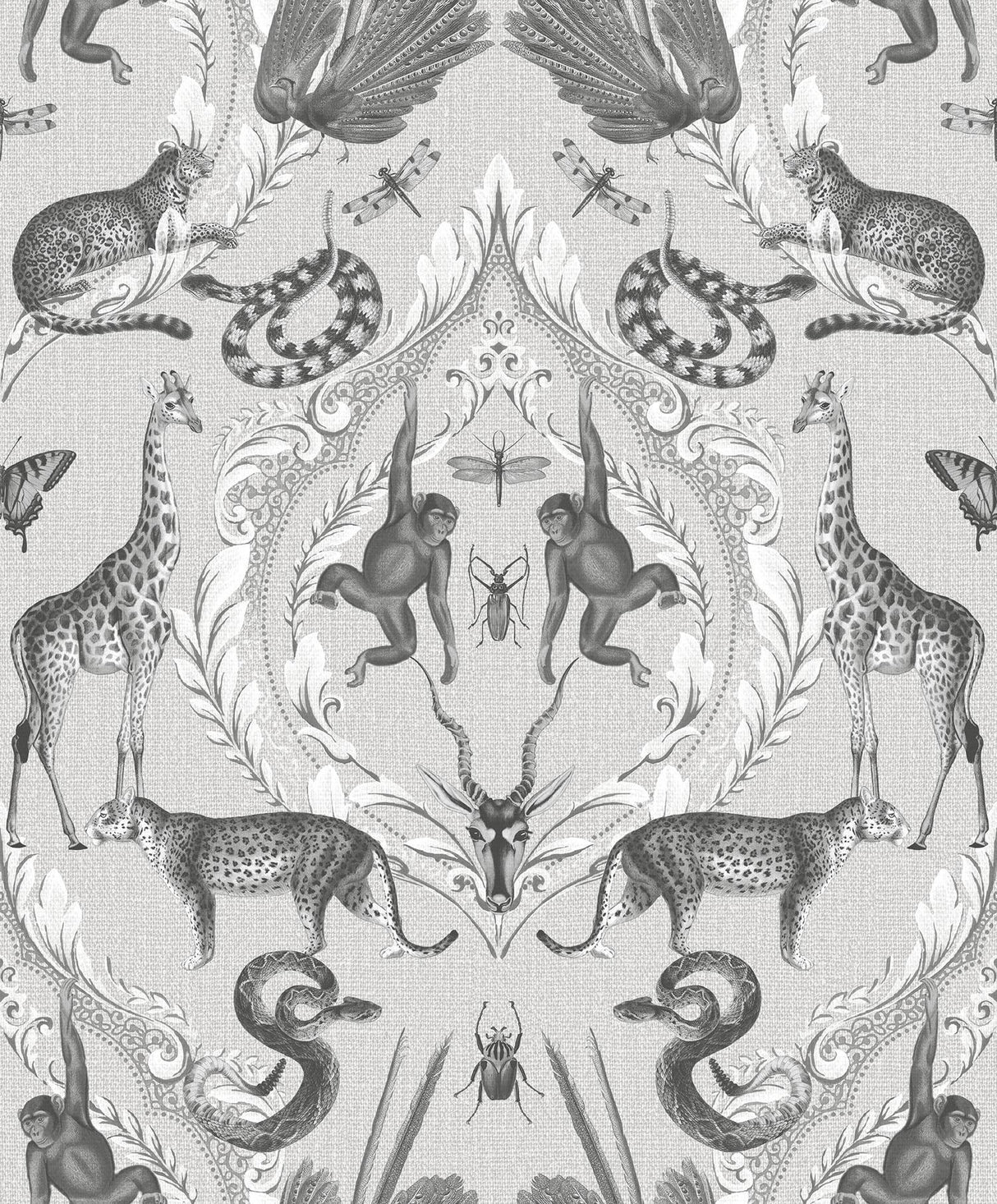 Galerie Menagerie Silver Grey Wallpaper