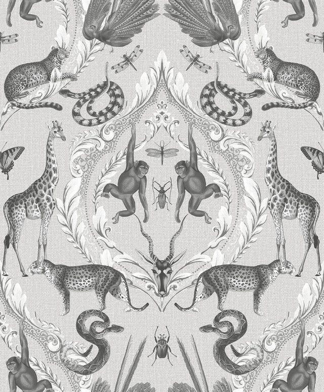 Galerie Menagerie Silver Grey Wallpaper