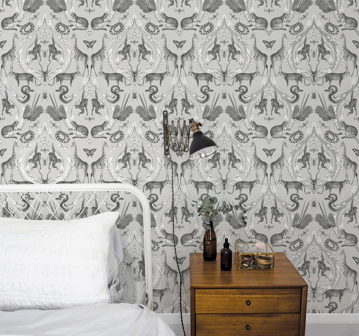 Galerie Menagerie Silver Grey Wallpaper