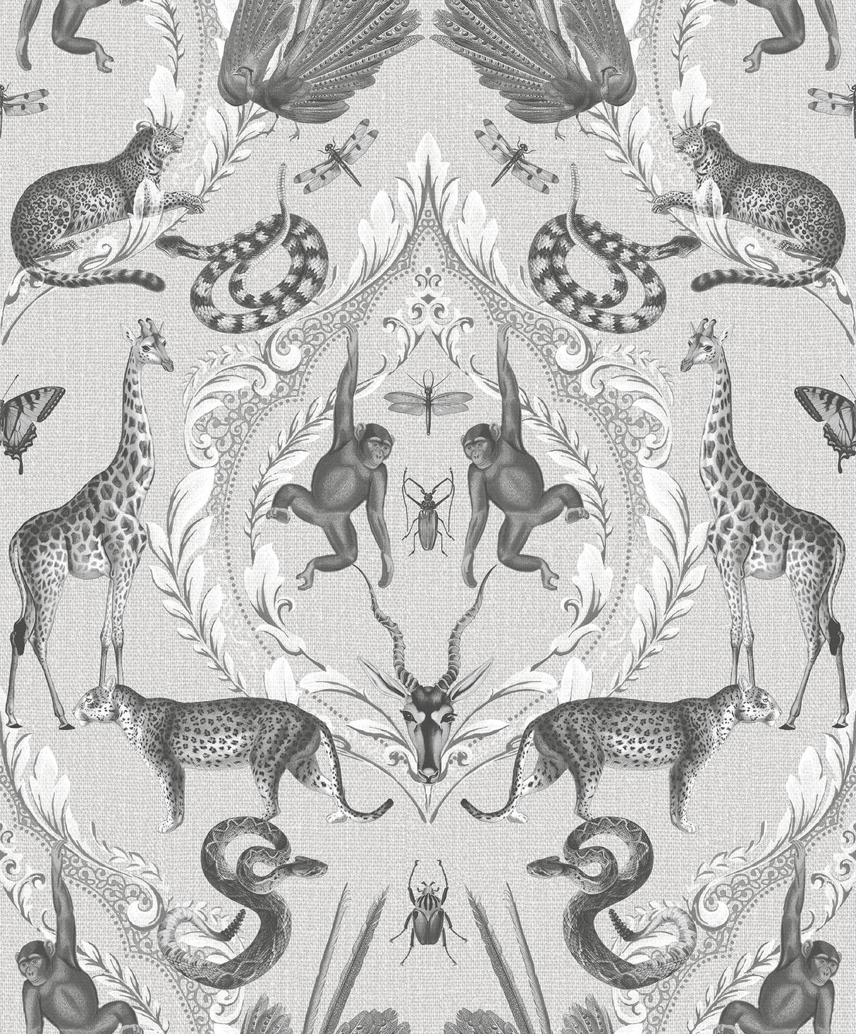 Galerie Menagerie Silver Grey Wallpaper