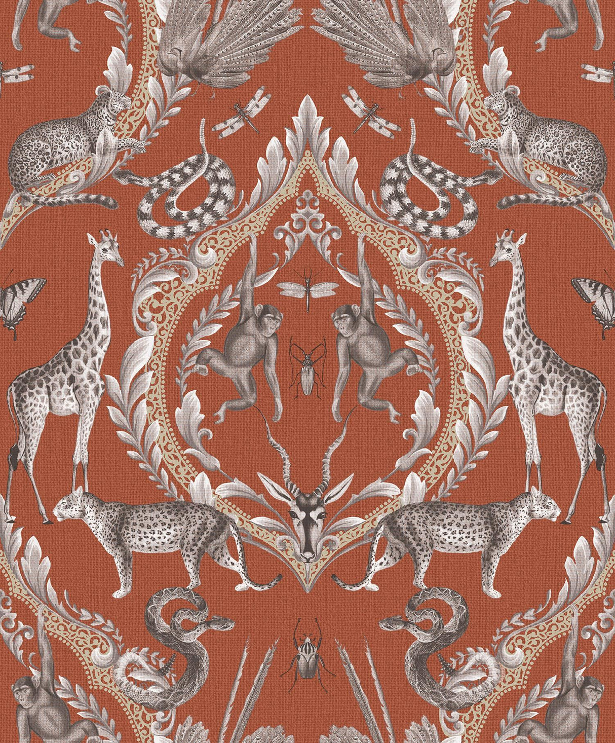 Galerie Menagerie Orange Wallpaper