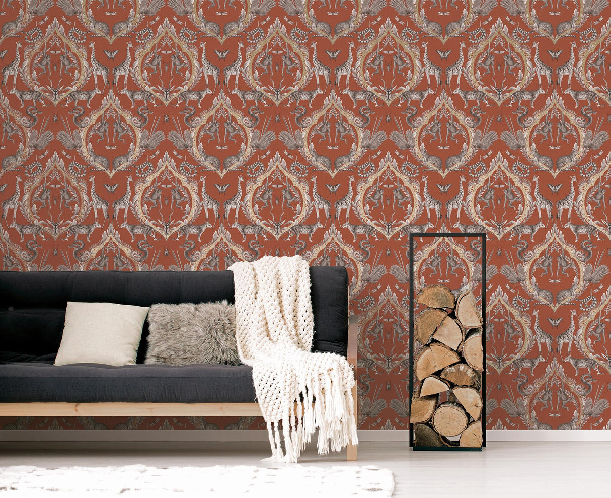 Galerie Menagerie Orange Wallpaper