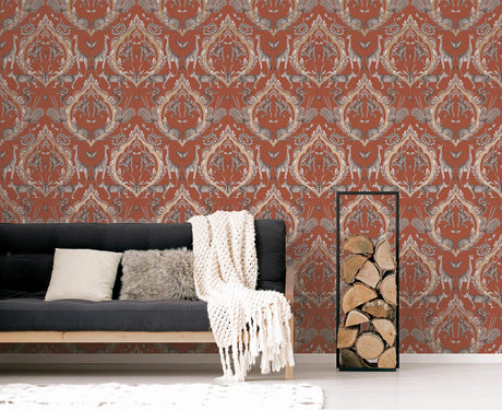 Galerie Menagerie Orange Wallpaper