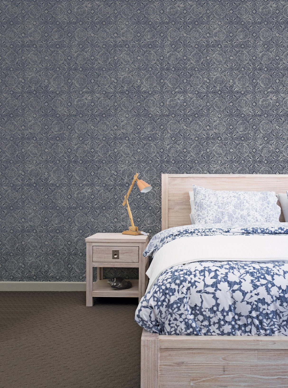 Galerie Moroccan Paisley Blue Wallpaper