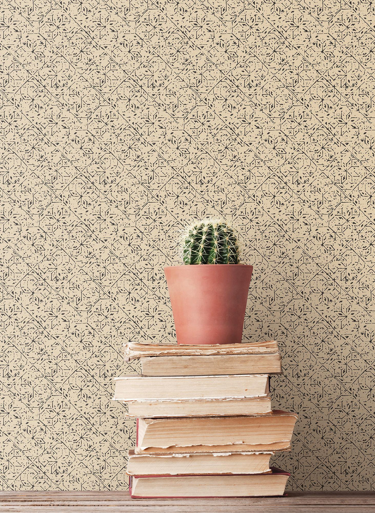 Galerie Tangier Tile Beige Wallpaper