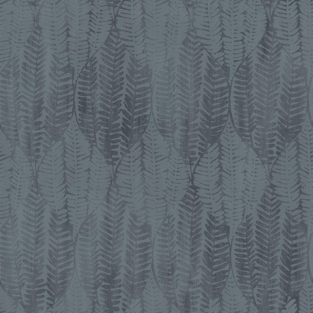 Galerie Wasabi Leaves Blue Wallpaper