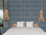 Galerie Wasabi Leaves Blue Wallpaper