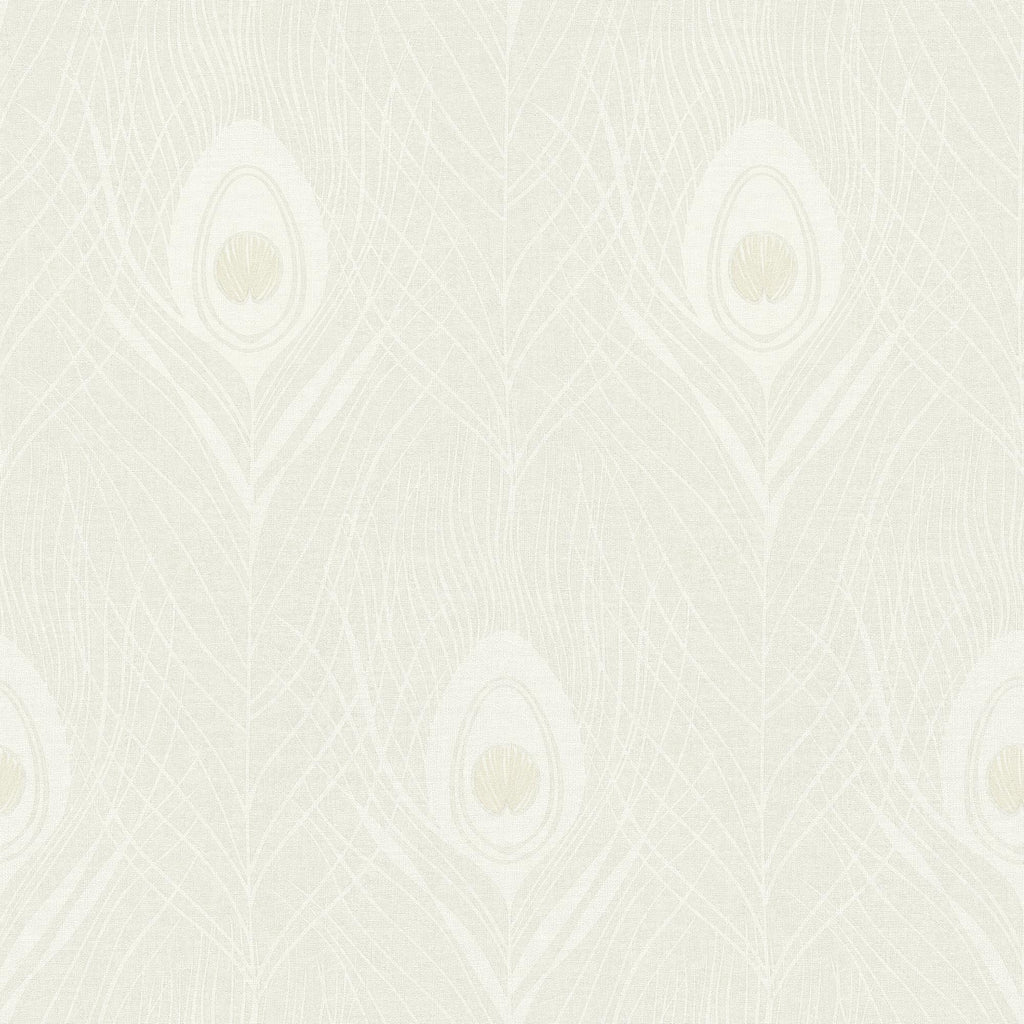 Galerie Peacock Feather Motif Cream Wallpaper