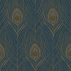 Galerie Peacock Feather Motif Blue Wallpaper