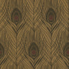 Galerie Peacock Feather Motif Bronze Brown Wallpaper